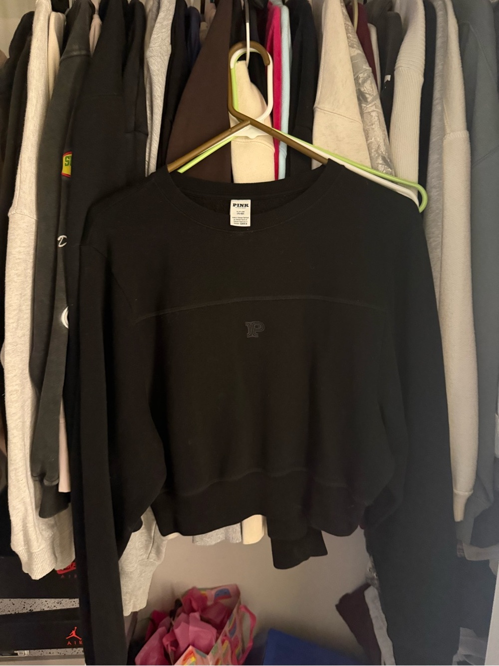 PINK Victoria's Secret Black Crewneck Sweatshirt